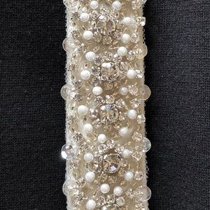 Hand Beaded Wedding Sash